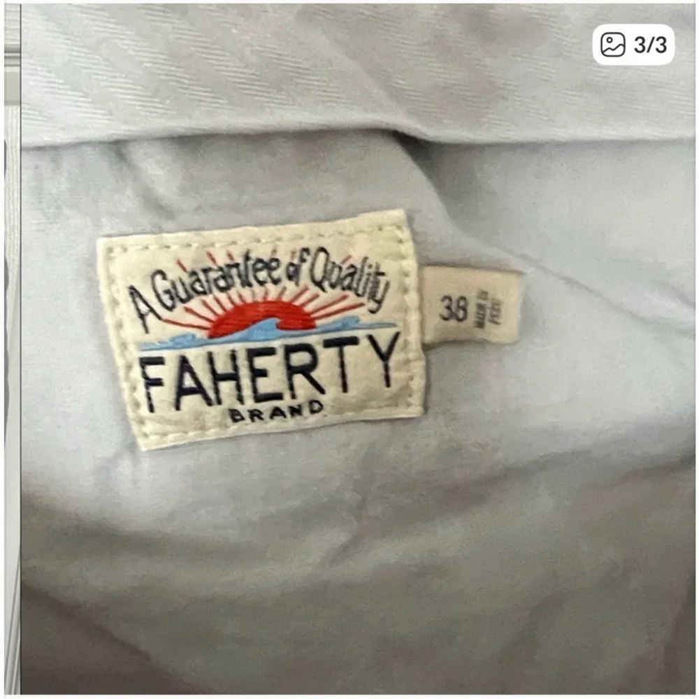 Faherty Light Gray Flat Front Shorts